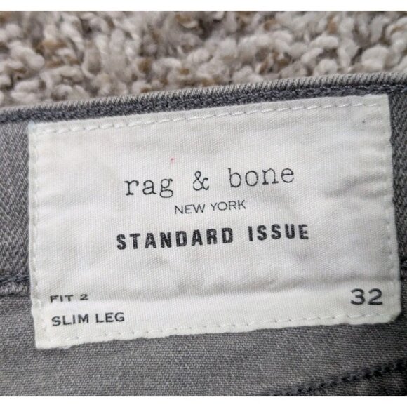 Rag & Bone Fit 2 Slim Jeans Mens 32 X 33 Gray Button Fly Standard Issue 32x33 - Picture 3 of 6
